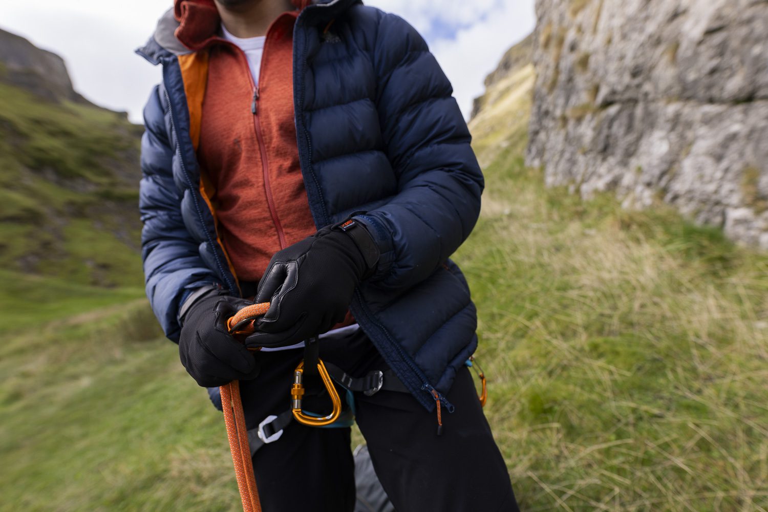 Terra Nova Extreme Belay gants escalade cuir imperméables tactiles