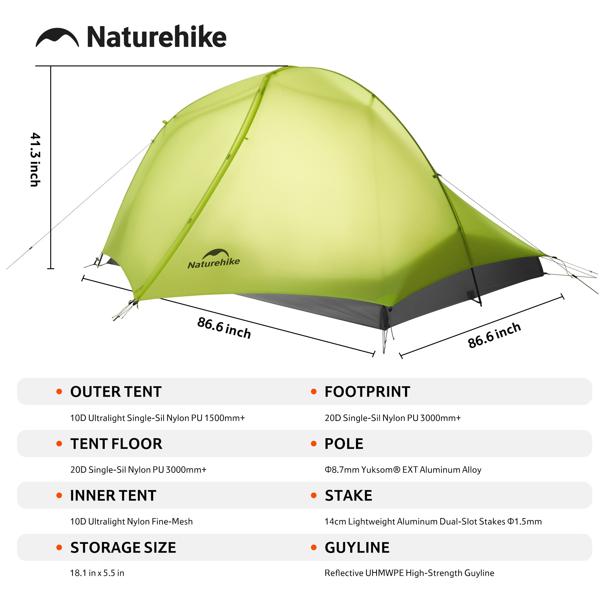 Naturehike Star Trail EXT tente 2 places ultralégère 3 saisons