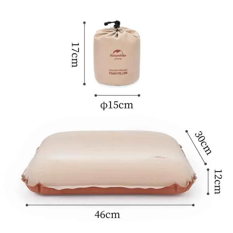 Naturehike oreiller de camping gonflable hybride mousse 3D