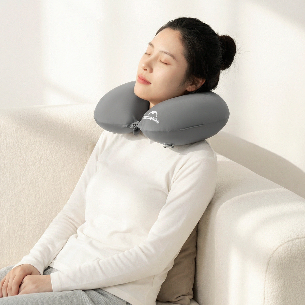 Naturehike Qingyun oreiller cervical gonflable Rock Ash 51g