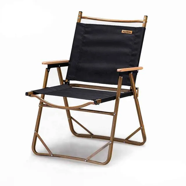 Naturehike Glamping chaise camping aluminium noir rembourrée 120 kg