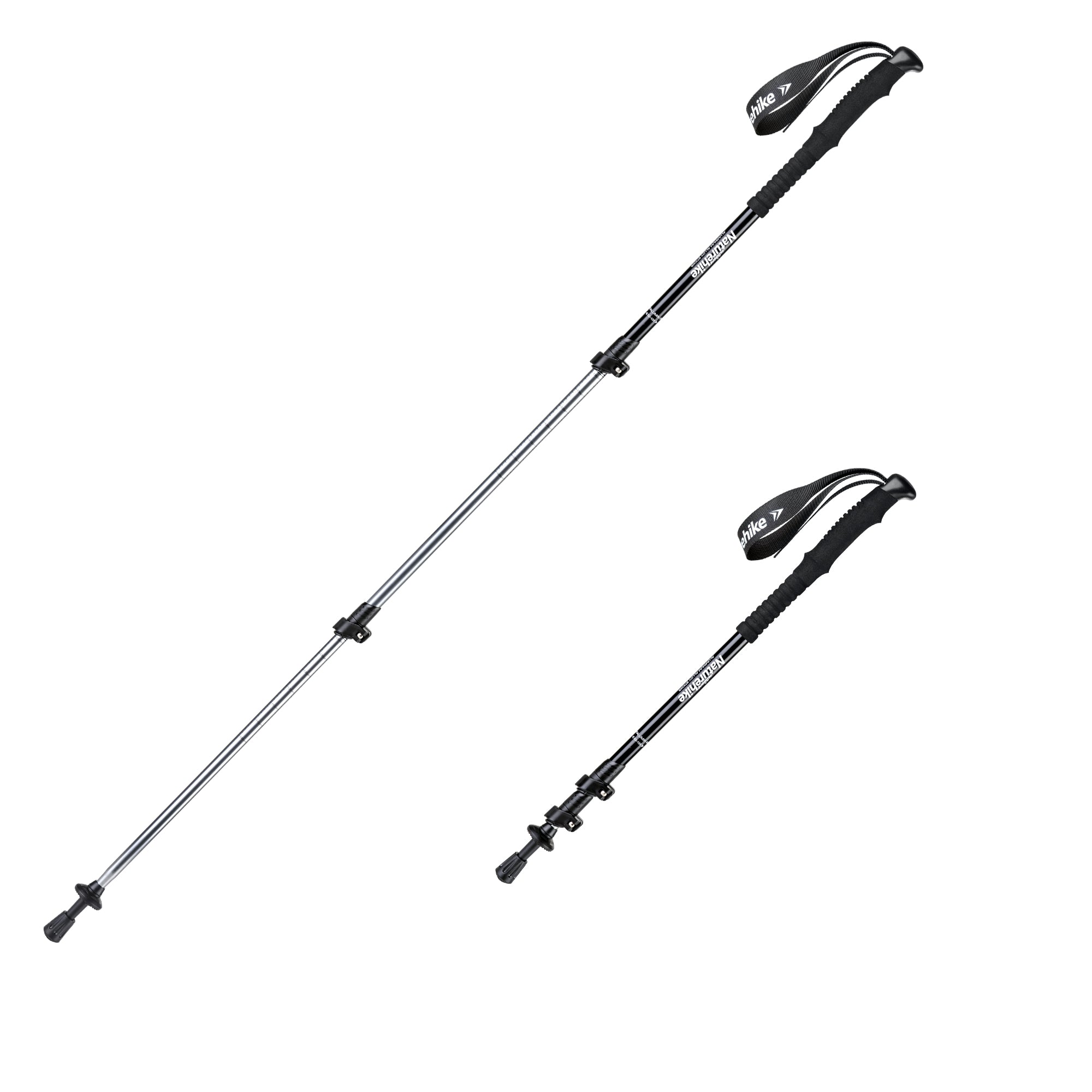 Naturehike Sunlit Bâtons Trekking Alu 61-135cm Noir x2