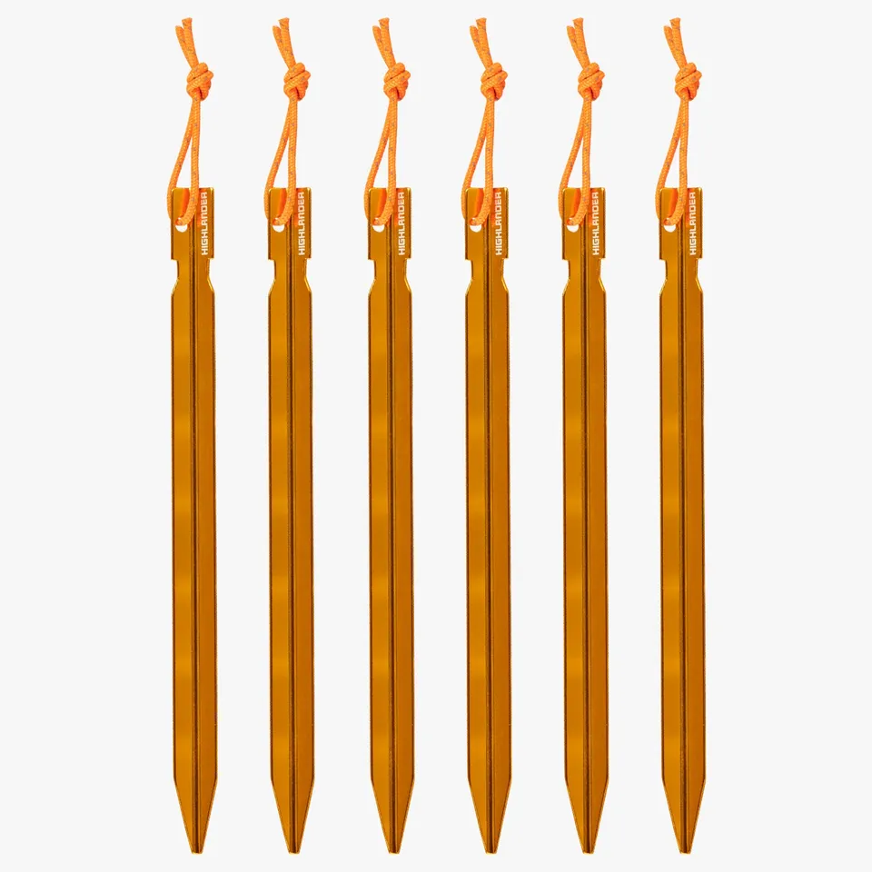 Highlander Arrow sardine tente alu 18 cm lot 6 orange