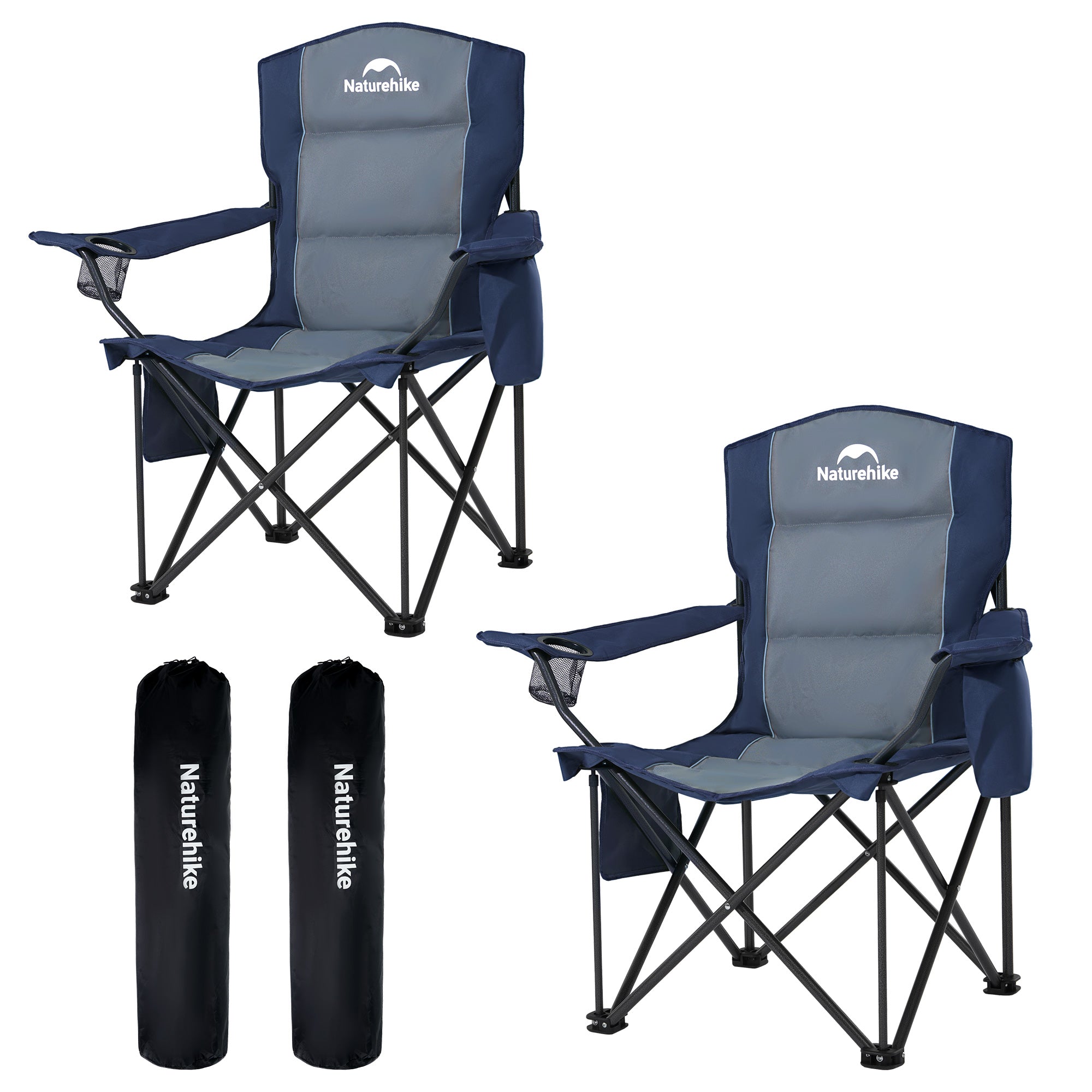 Naturehike ComfortMax T01 Chaise Camping Bleu Lot de 2 600D