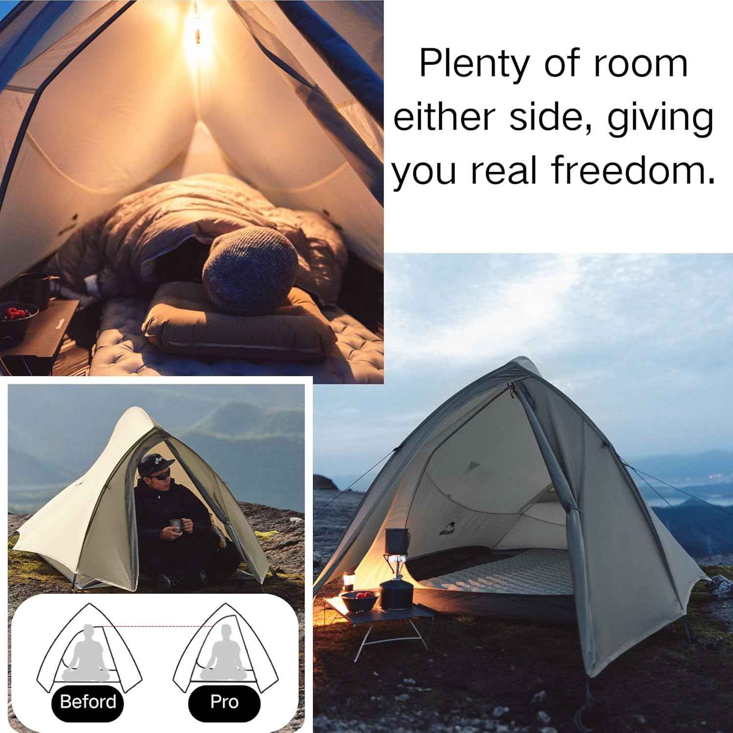 Naturehike Cloud Up Pro tente 1 personne grise