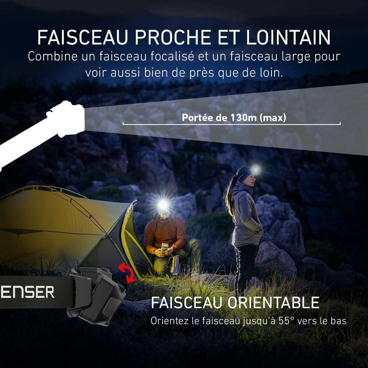 Ledlenser HF4R lampe frontale noire 650lm 130m USB-C