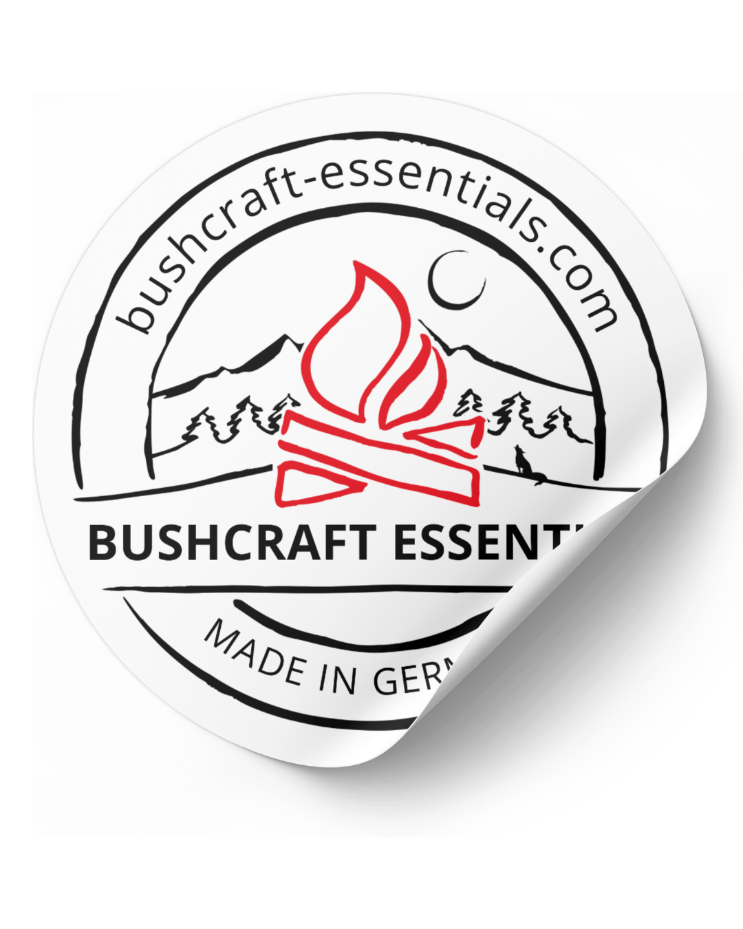 Bushcraft Essentials Stickers auto 15 cm noir blanc