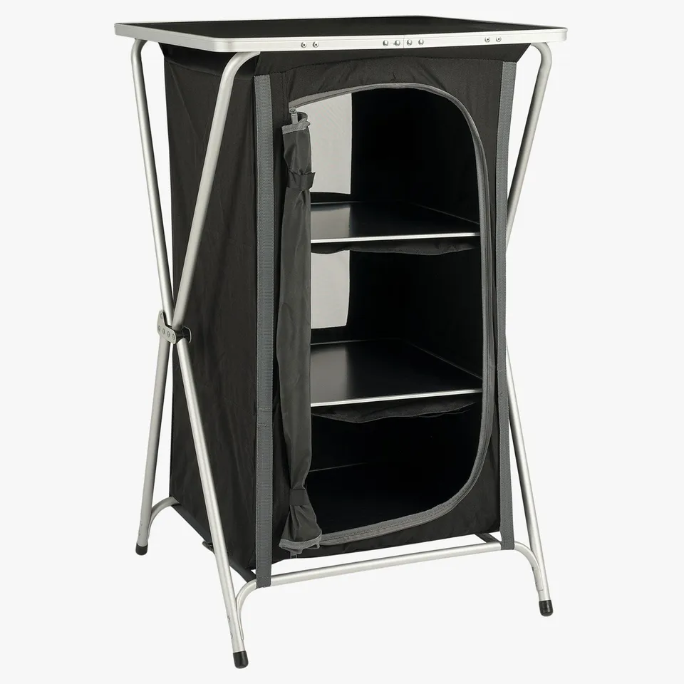 Highlander armoire camping pliable 3 étagères grise