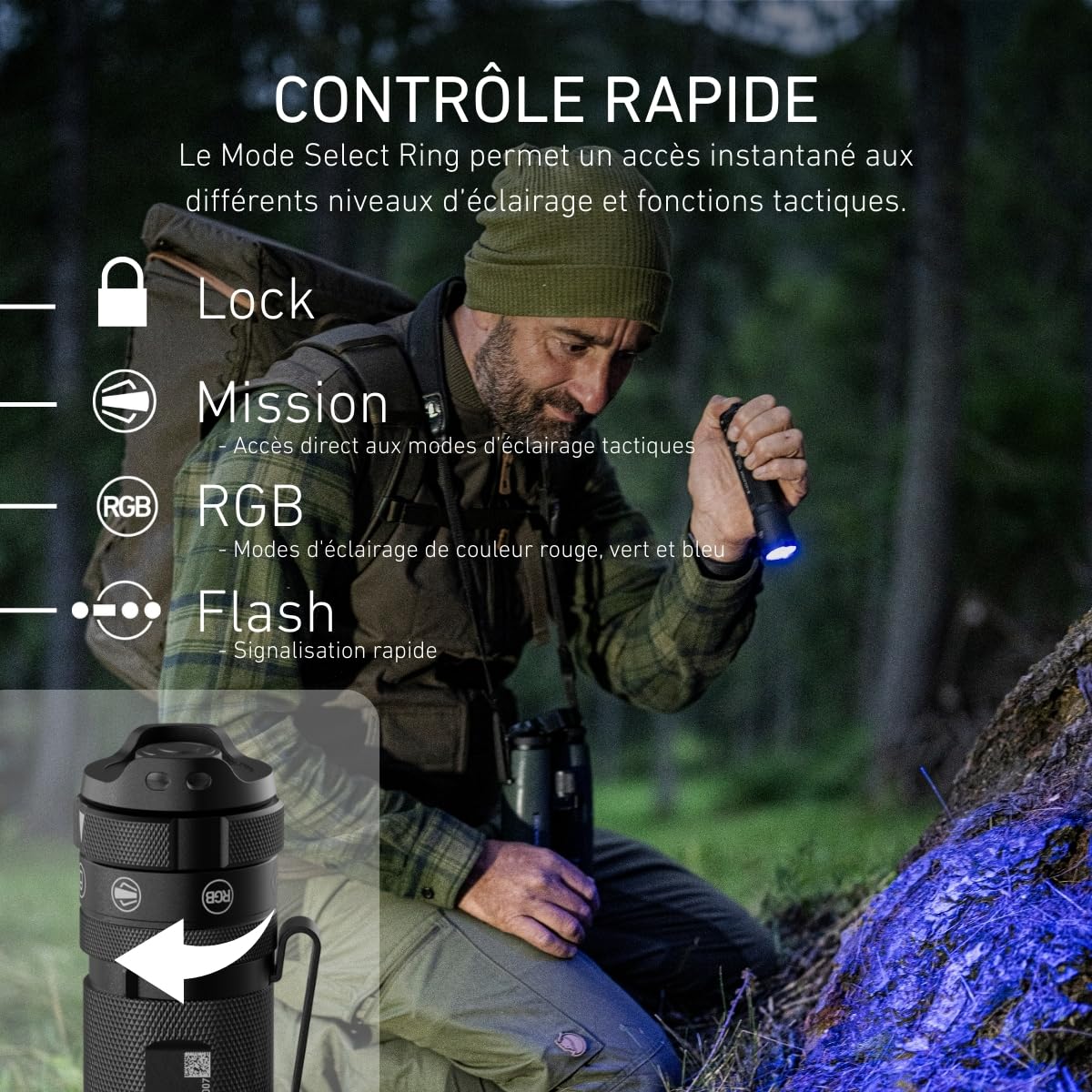 Ledlenser TAC7R lampe tactique 3200 lm RGB strobe