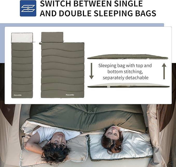 Naturehike LD350 sac de couchage 4 saisons vert foncé