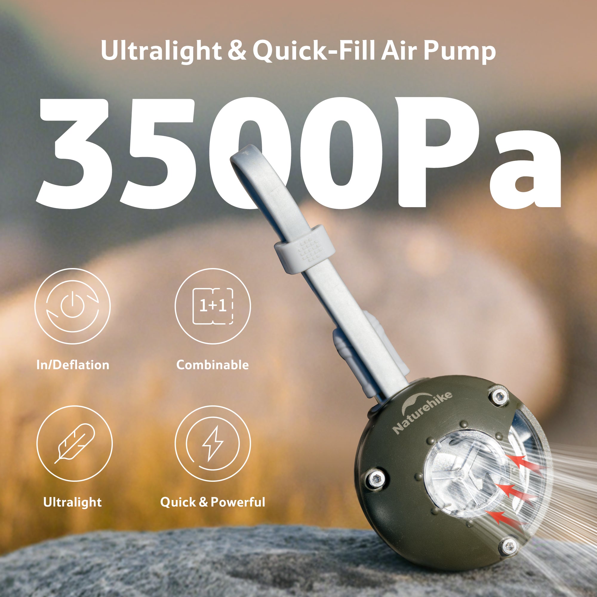 Naturehike Wind-nano mini pompe à air électrique 29g USB-C