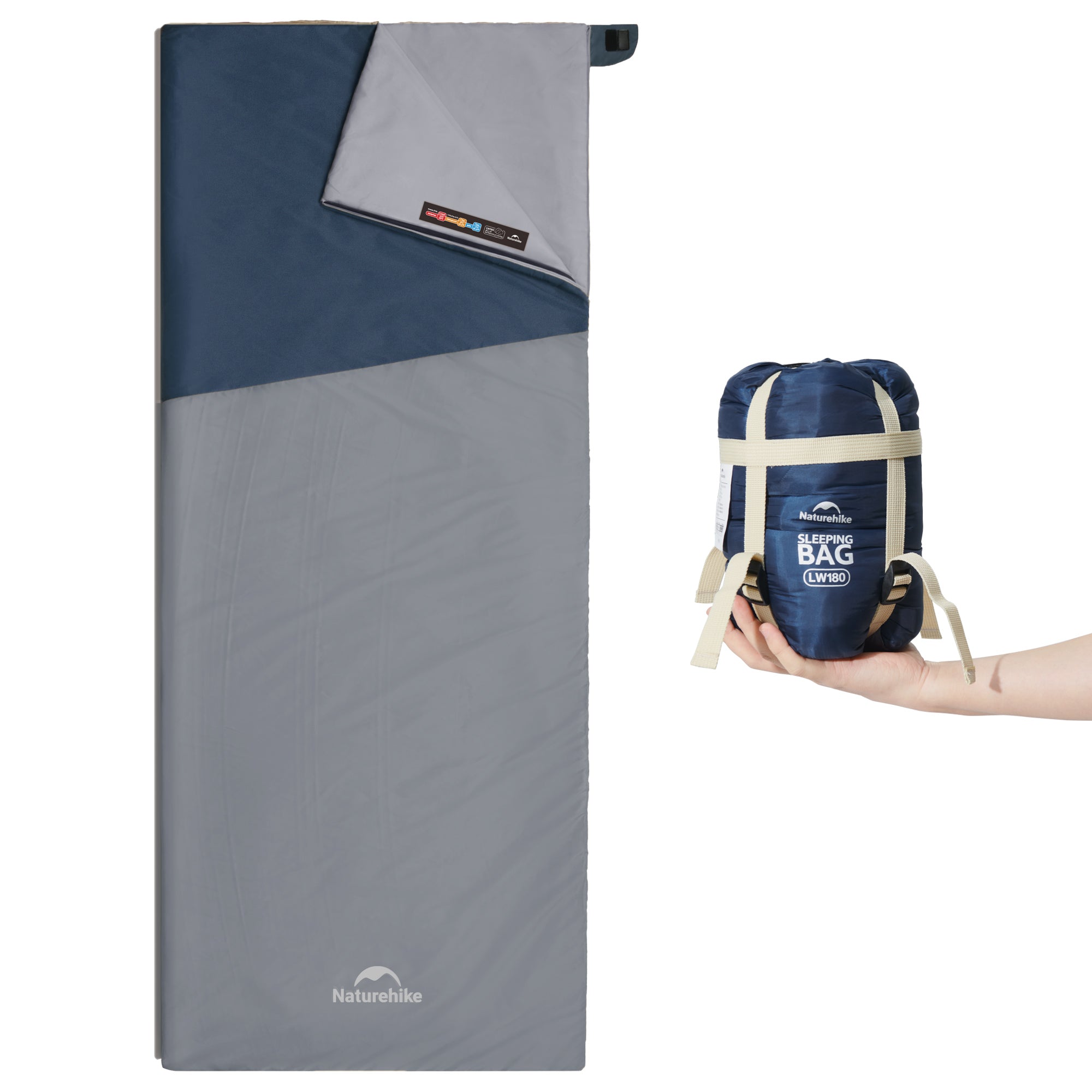 Naturehike LW180 sac de couchage Standard bleu foncé 15°C