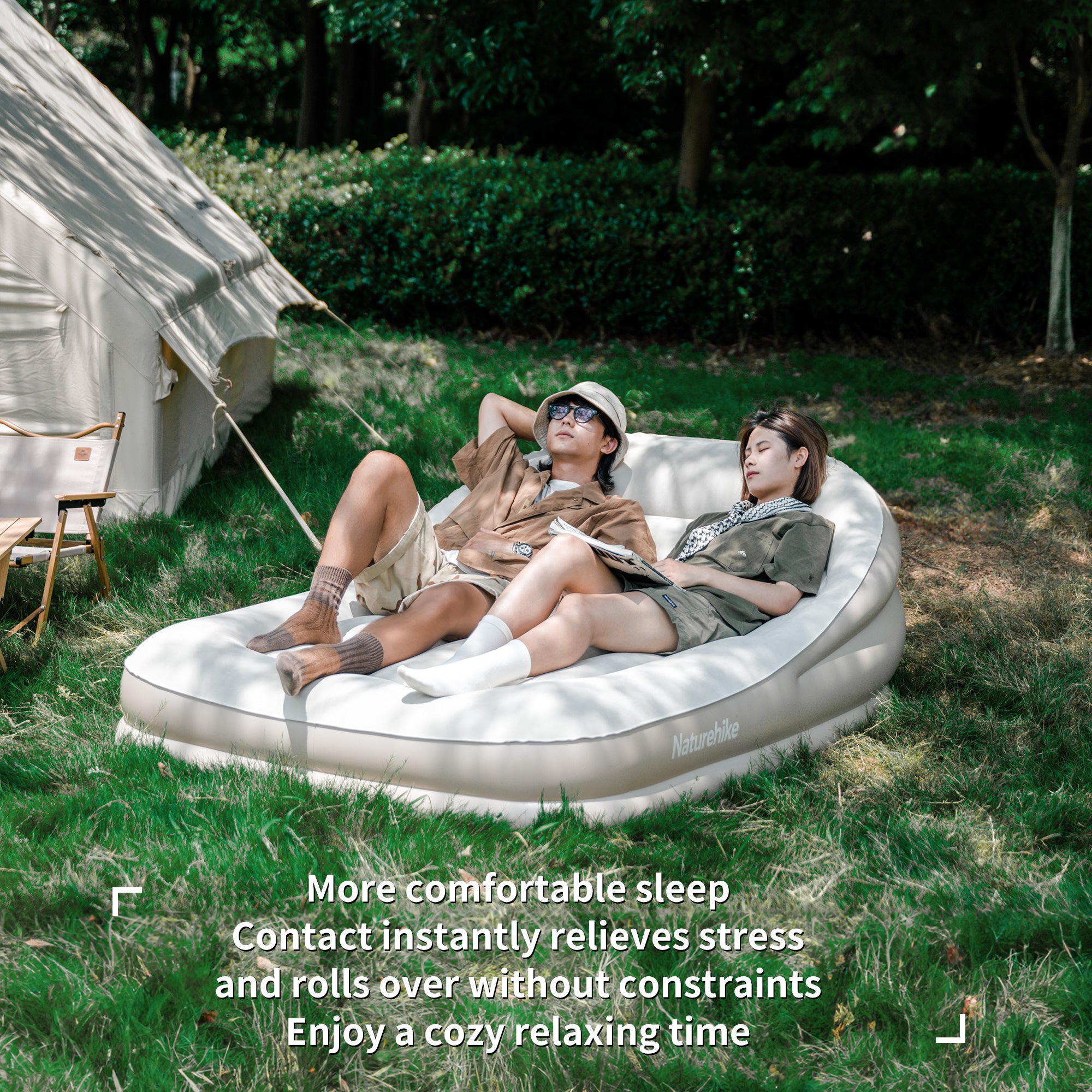 Naturehike DreamWeave fauteuil gonflable 1 personne pompe intégrée