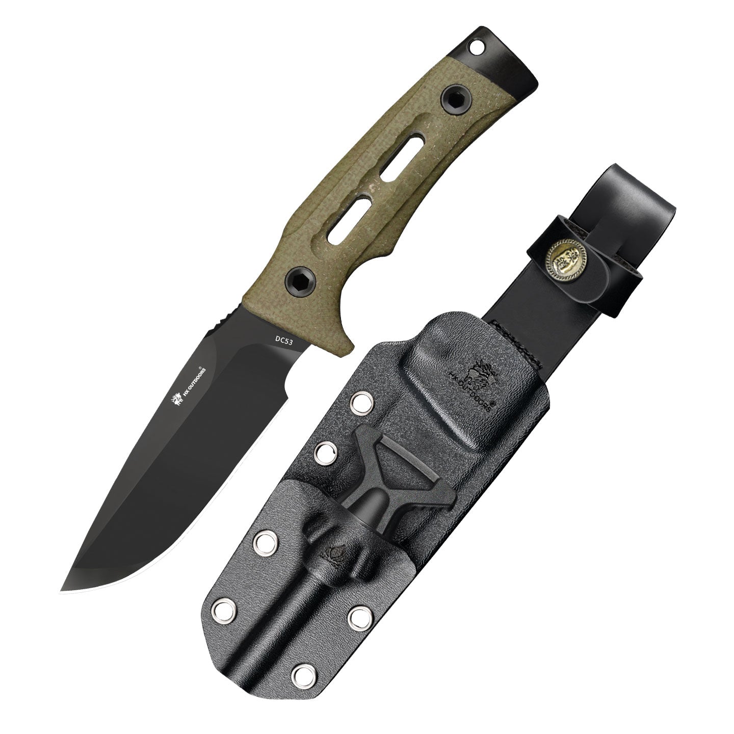 HX Rock Apex TD-18Y Couteau Fixe Micarta Vert 94mm
