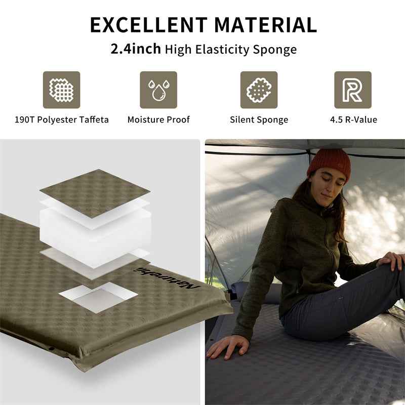 Naturehike D01 matelas autogonflant vert simple 3 cm