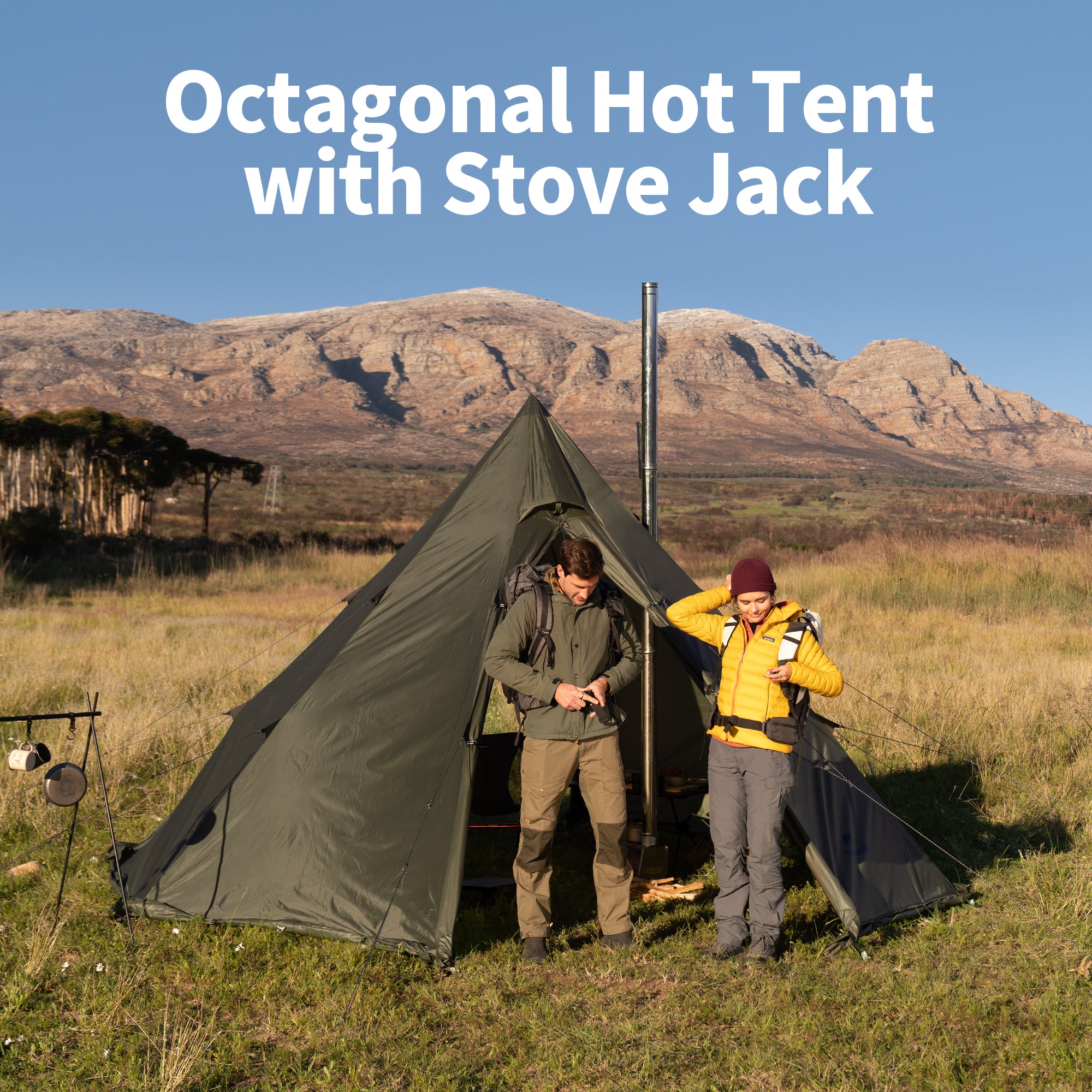 Naturehike Ranch Fire tente tipi 6 personnes chauffante