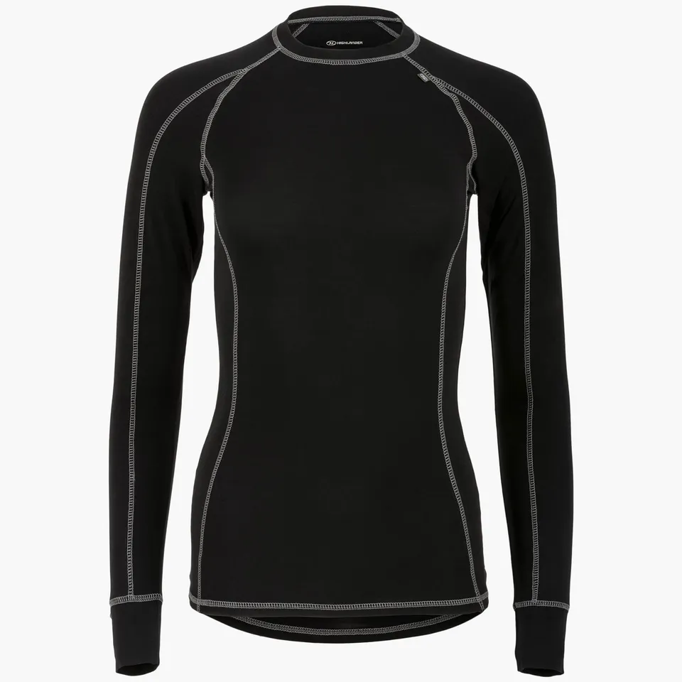 Highlander Bamboo Maillot Thermique Manches Longues Femme Noir
