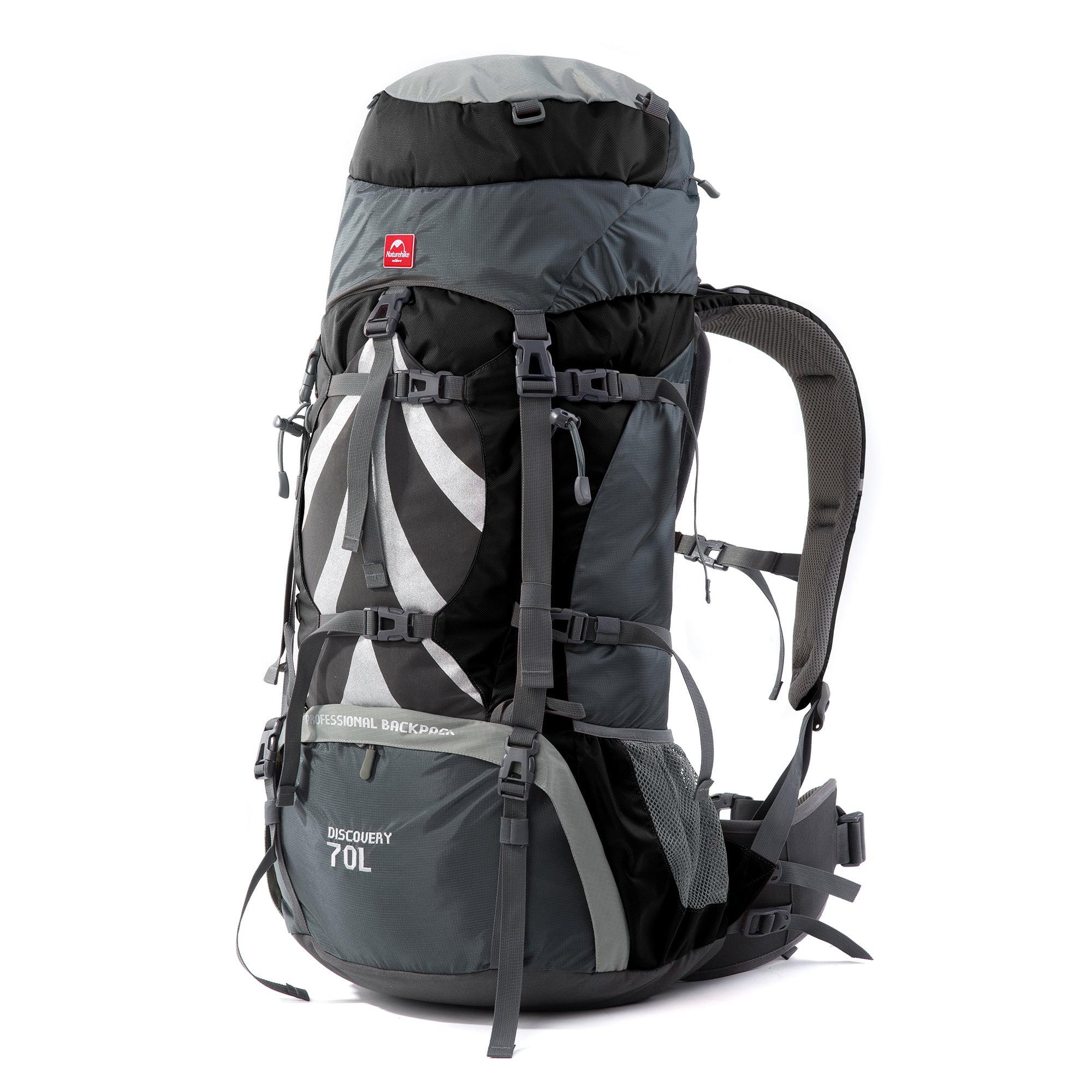 Naturehike 70+5L Sac à Dos Randonnée Gris 75L Housse Pluie