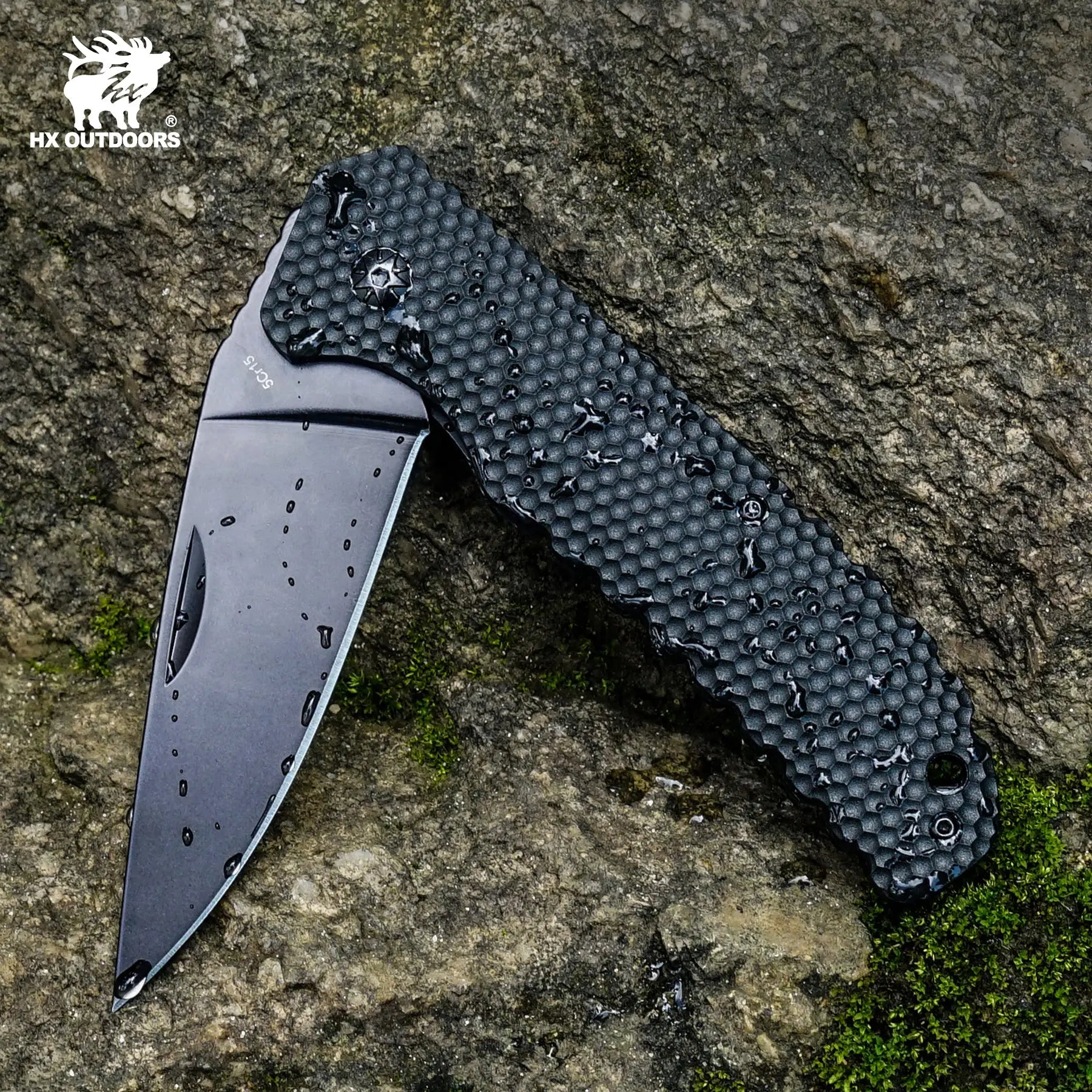 HX Shadoweer ZD-106 couteau pliant G10 noir 85 mm