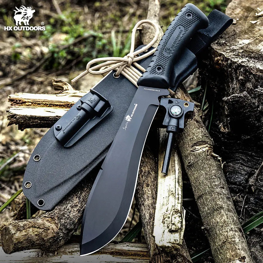 HX Chevalier couteau bushcraft lame D2 21 cm survie