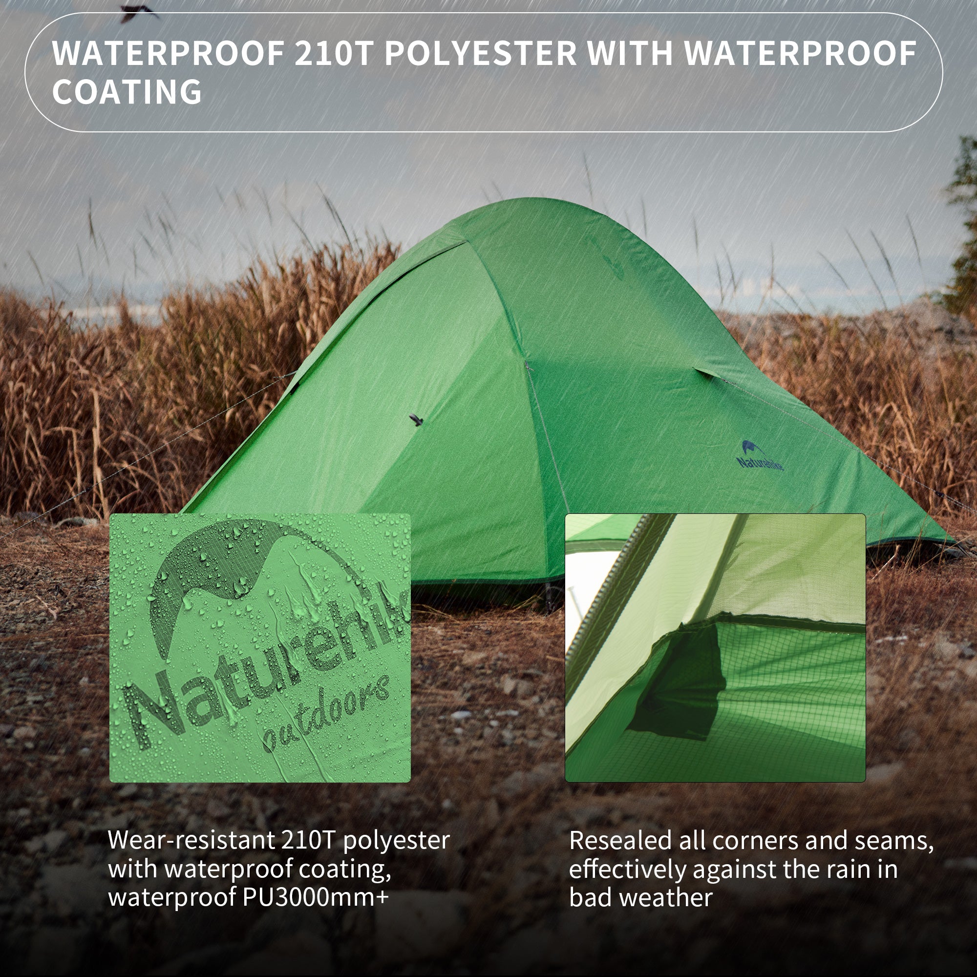 Naturehike Cloud Up Base tente rando 1 personne verte