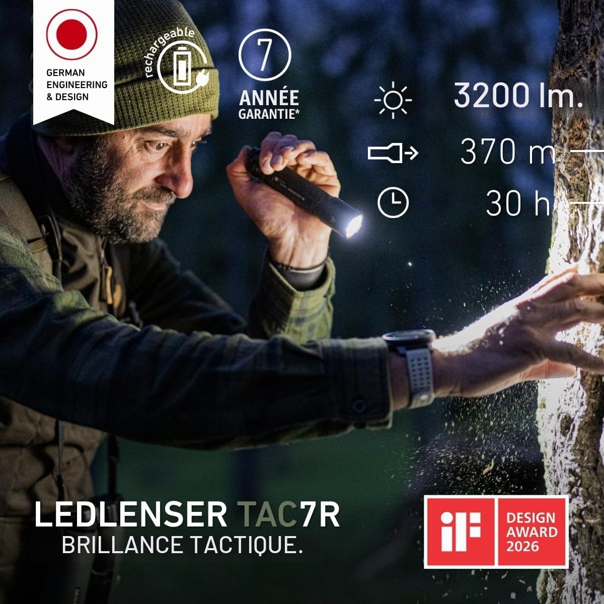 Ledlenser TAC7R lampe tactique 3200 lm RGB strobe