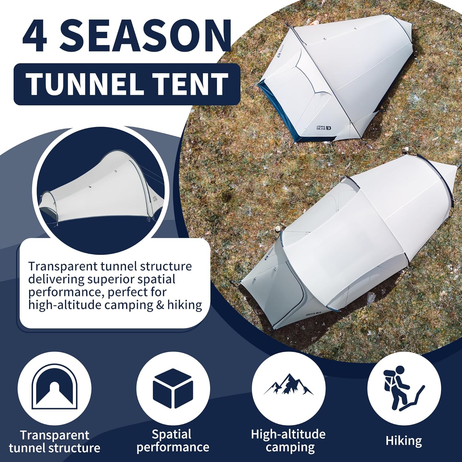 Naturehike Daban 2 tente tunnel 4 saisons 2 places ultralégère