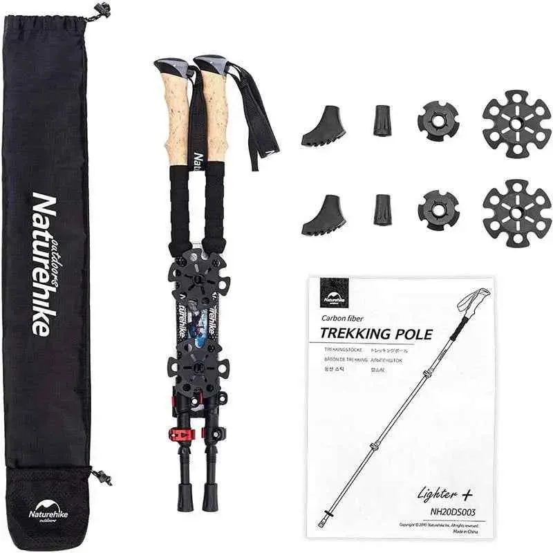 Naturehike bâtons randonnée carbone 3K pliables réglables