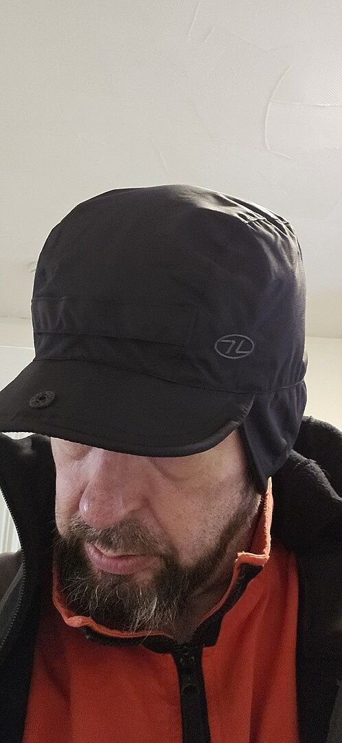 Highlander Mountain Hat bonnet imperméable noir L doublure polaire
