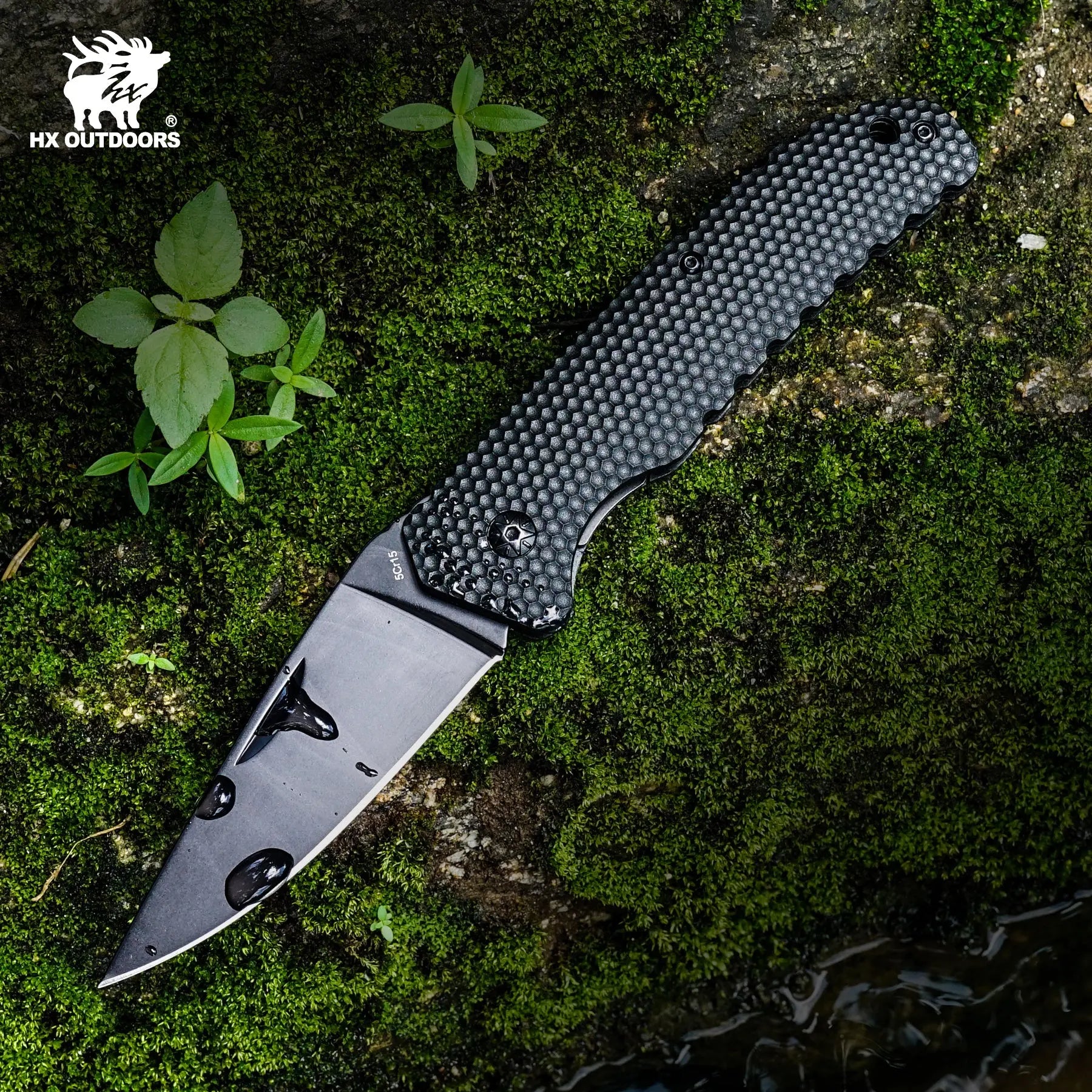 HX Shadoweer ZD-106 couteau pliant G10 noir 85 mm