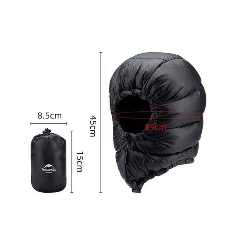 Naturehike chapeau duvet oie bonnet hiver noir 72g 750+