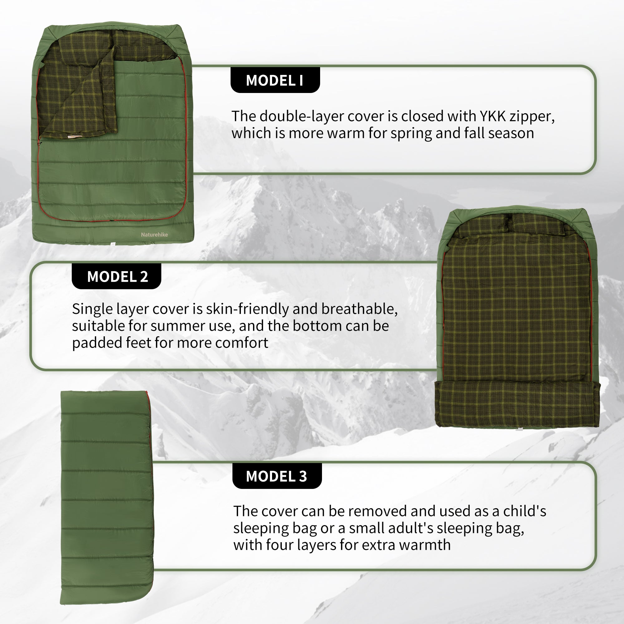 Naturehike AutumnField sac couchage double synthétique 6°C 2 pers
