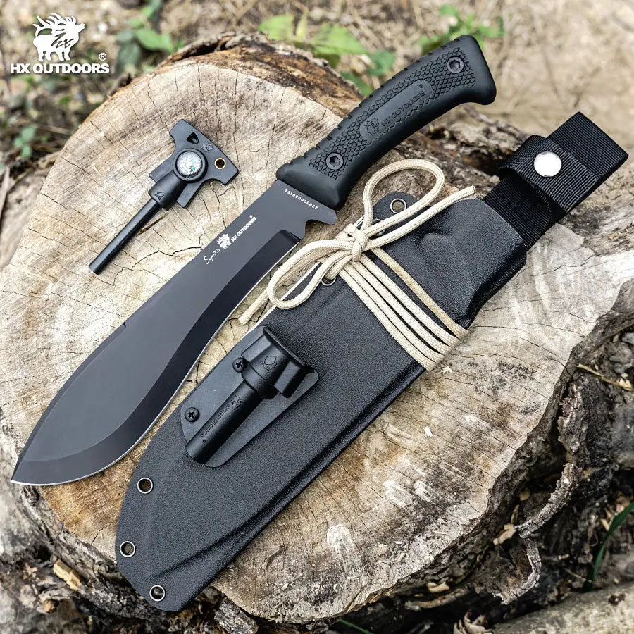 HX Chevalier couteau bushcraft lame D2 21 cm survie