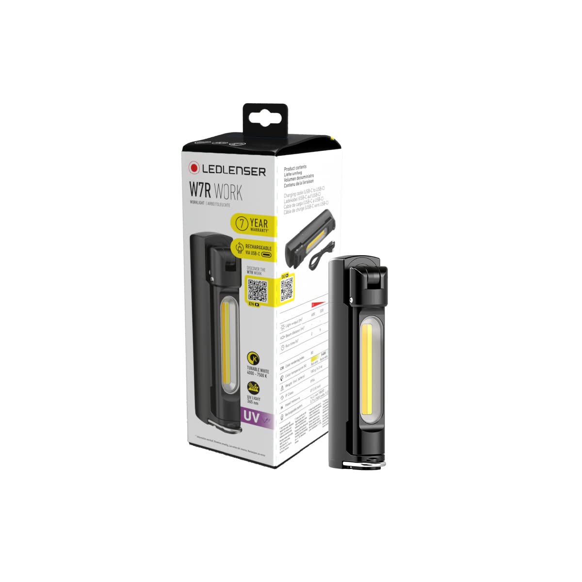 Ledlenser W7R Work lampe de travail rechargeable UV 600 lm