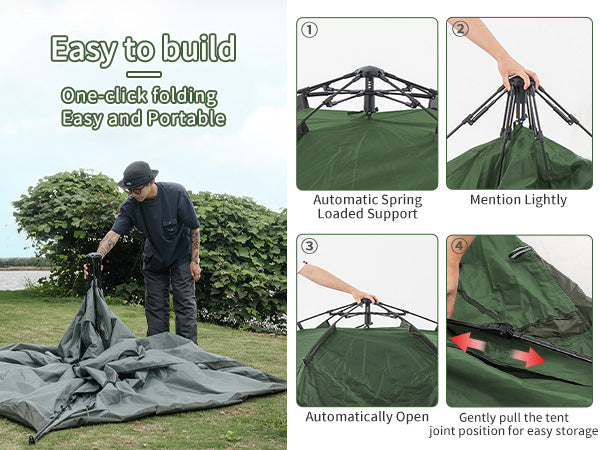 Naturehike AutoPop Tente Camping 4 Personnes 205x225cm 2000mm