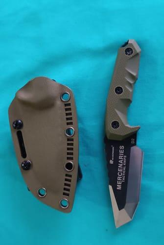 HX Mini Mercenary D-170 couteau fixe D2 marron 71 mm