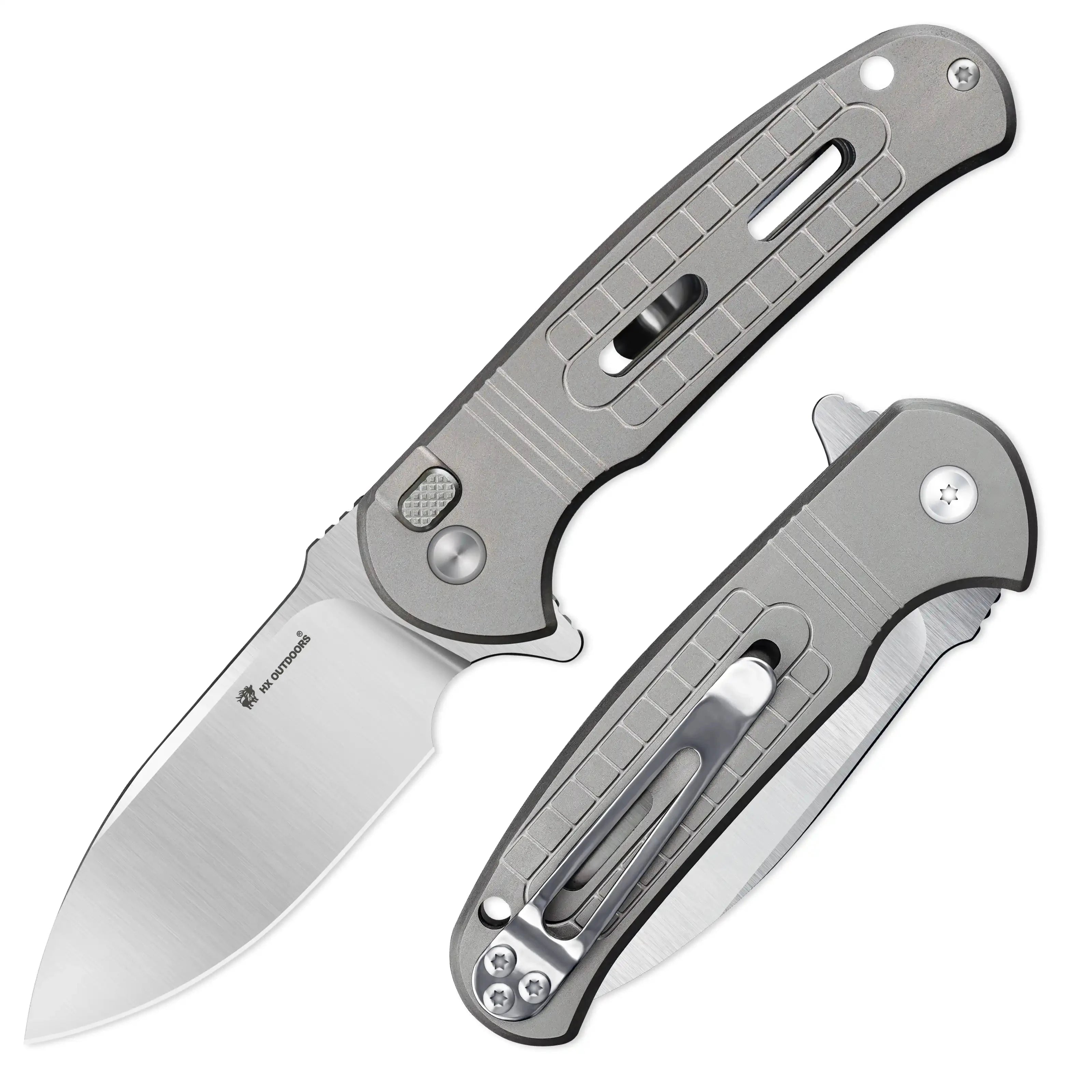 HX Rock Sapphire ZD-119S couteau pliant D2 manche titane