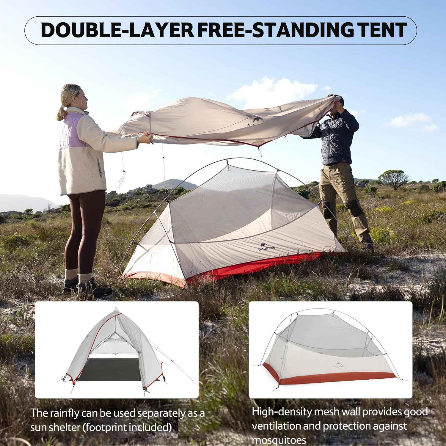 Naturehike Cloud Up Pro tente 1 personne grise