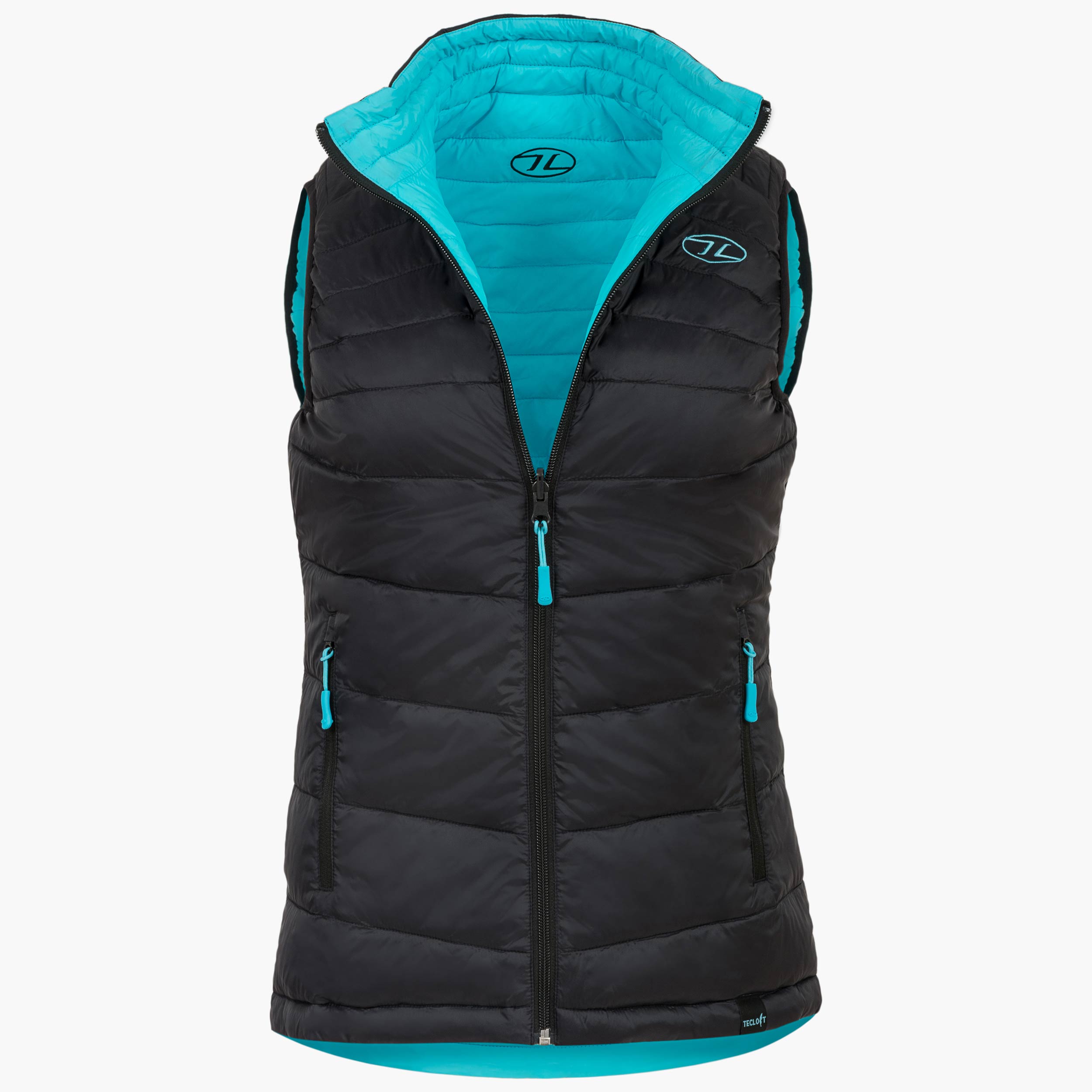 Highlander Reversible Gilet réversible femme noir turquoise isolé