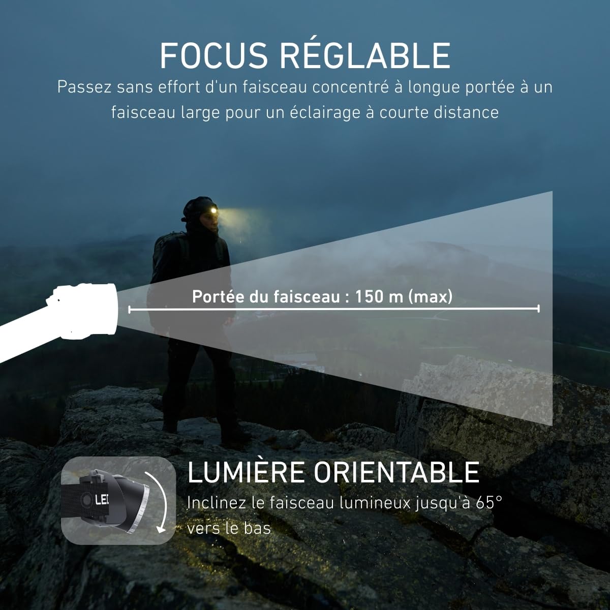 Ledlenser H8R H-Series Lampe Frontale 600lm Bleu