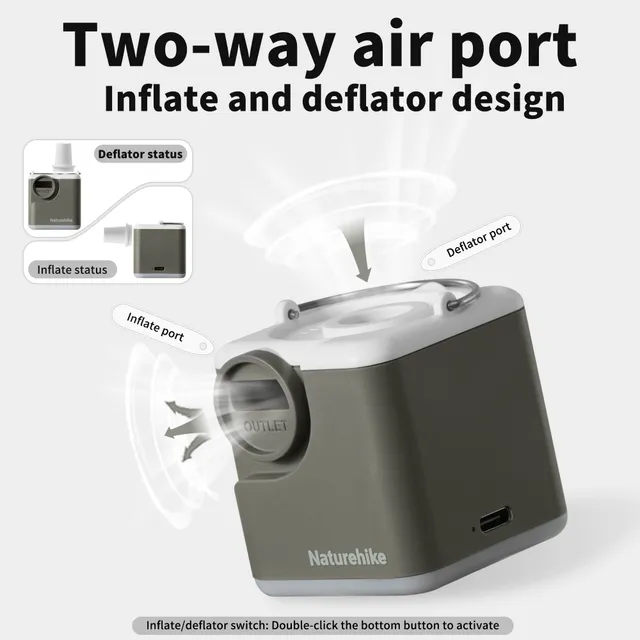 Naturehike Wind-air pompe à air rechargeable 200 L/min LED