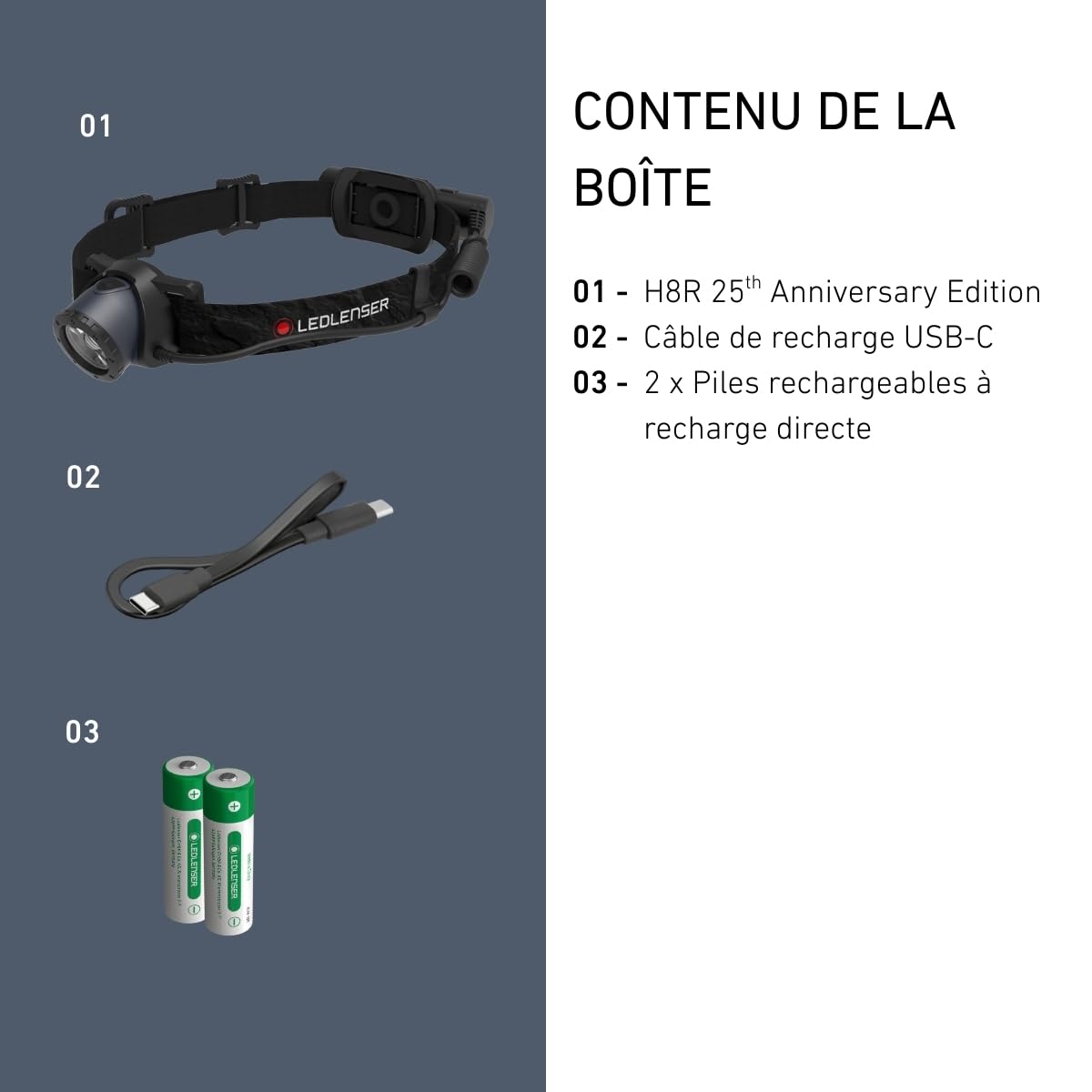 Ledlenser H8R H-Series Lampe Frontale 600lm Bleu