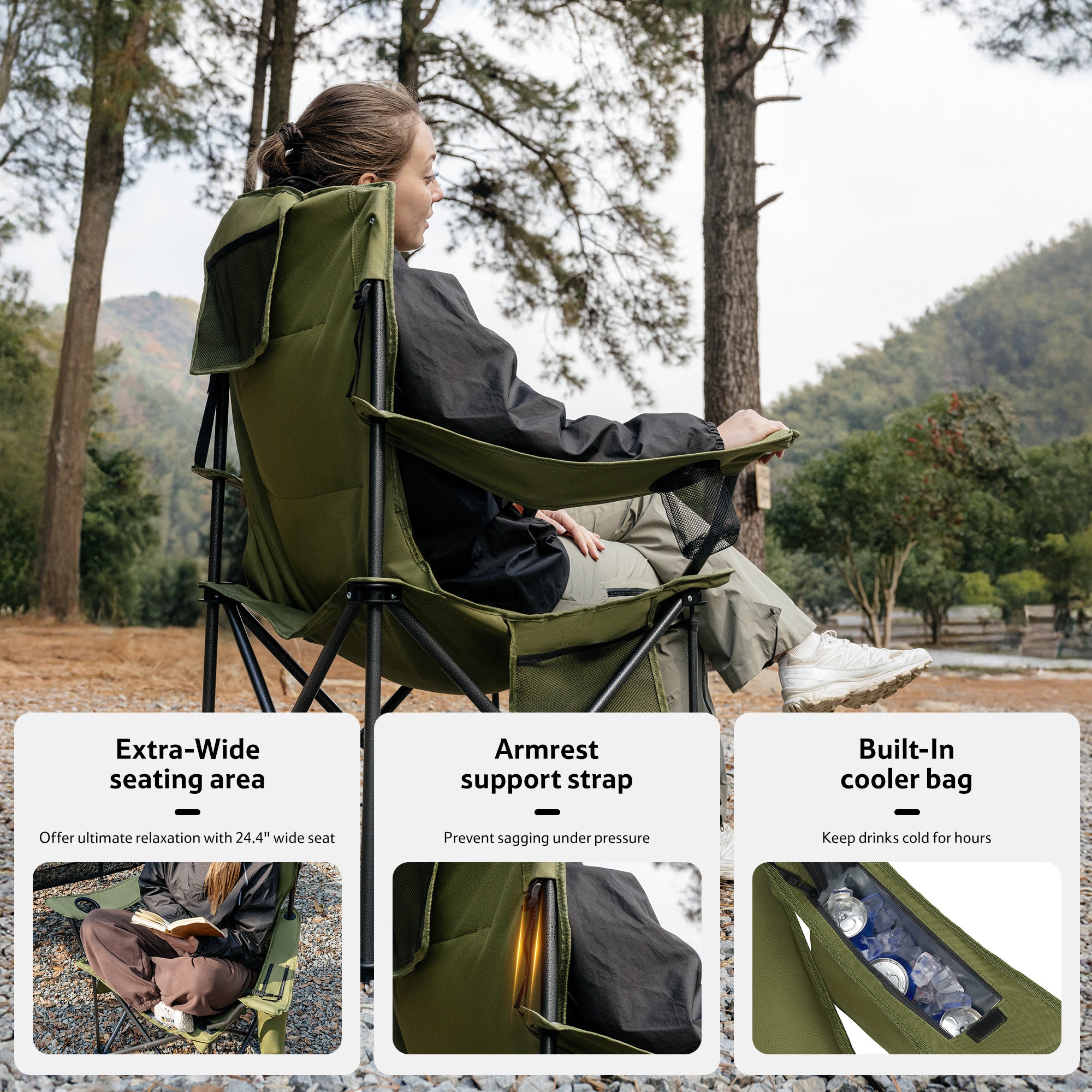 Naturehike ComfortMax T01 Chaise Camping Bleu Lot de 2 600D