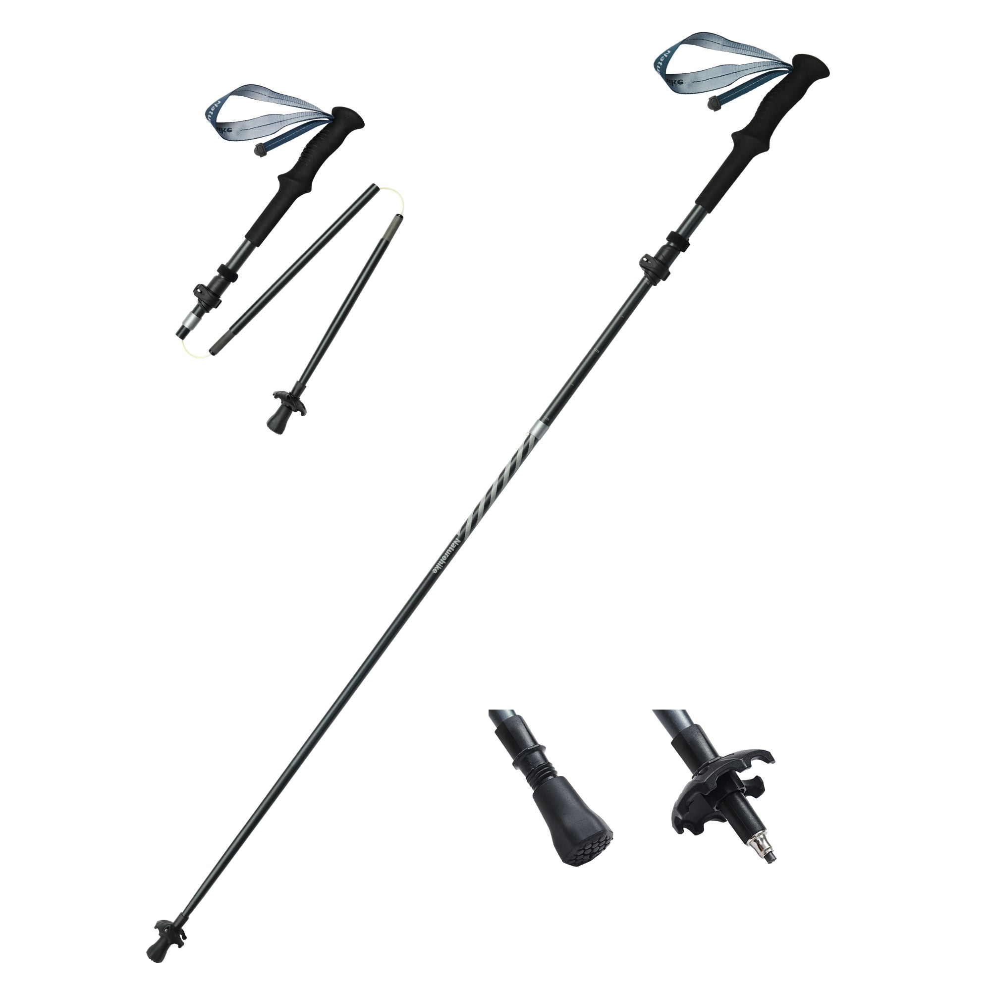Naturehike Gale Terk PRO bâtons trekking 115-135 cm noir x2