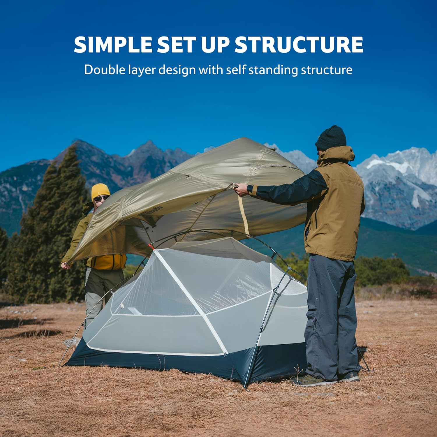 Naturehike Mongar tente rando 2 personnes grise 1,66 kg