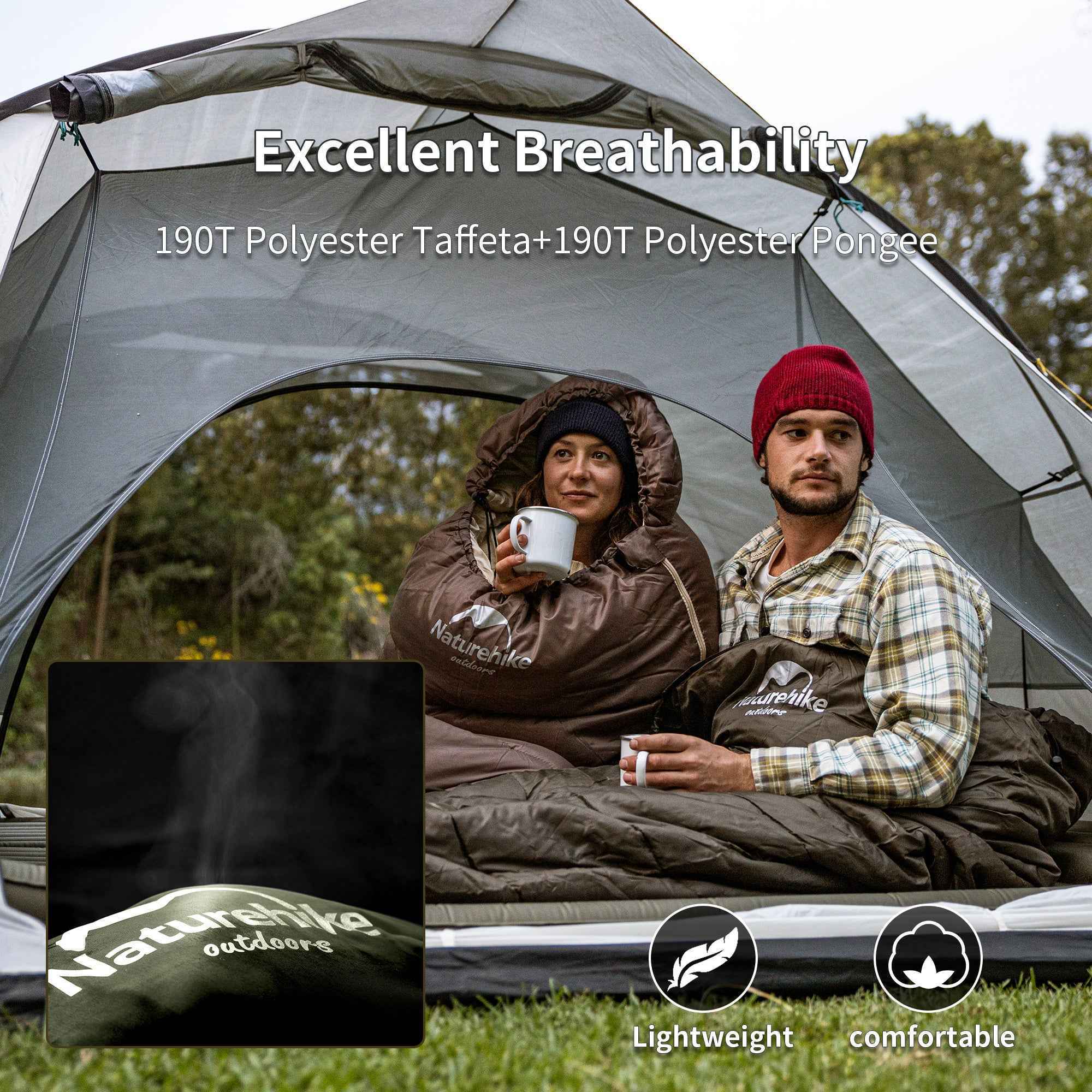Naturehike Solora U350S sac de couchage -3°C vert 1 place