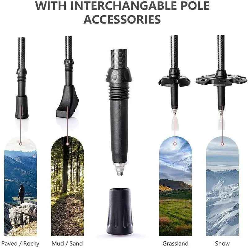 Naturehike bâtons randonnée carbone 3K pliables réglables
