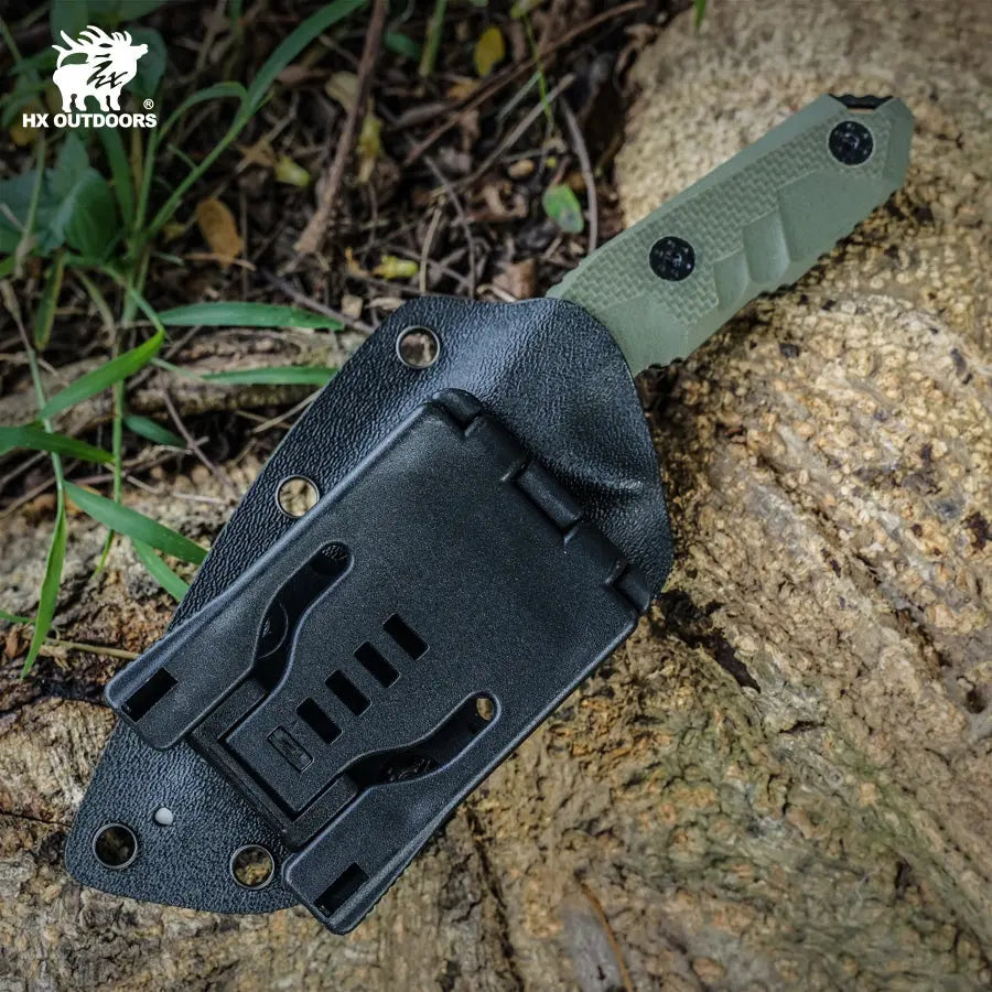 HX Mini Mercenary D-170 couteau fixe D2 marron 71 mm