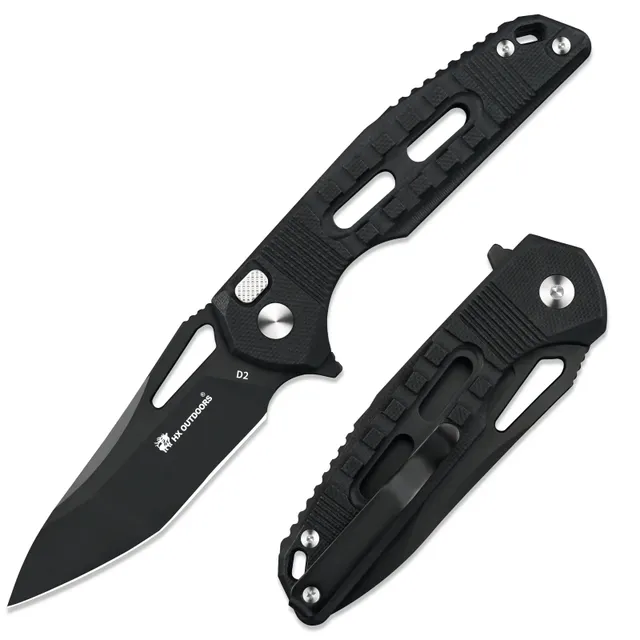 HX Rock Onyx couteau pliant D2 G10 noir