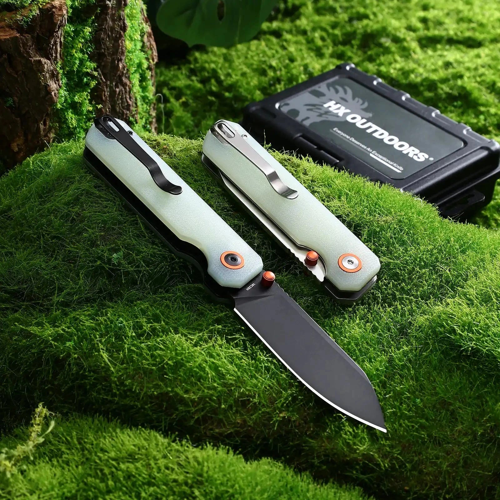 HX Hyla ZD-120S-B couteau pliant lame noire manche vert